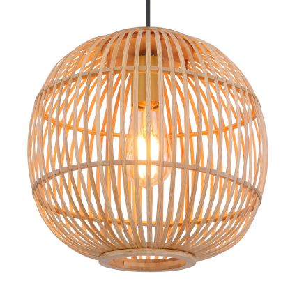 Globo - Chandelier on a string 1xE27/60W/230V bamboo