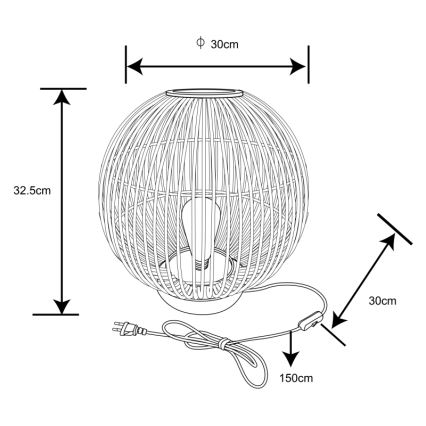 Globo - Table lamp 1xE27/60W230V bamboo