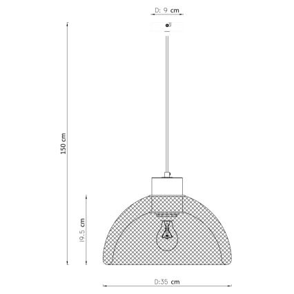 Globo - Chandelier on a string 1xE27/60W/230V