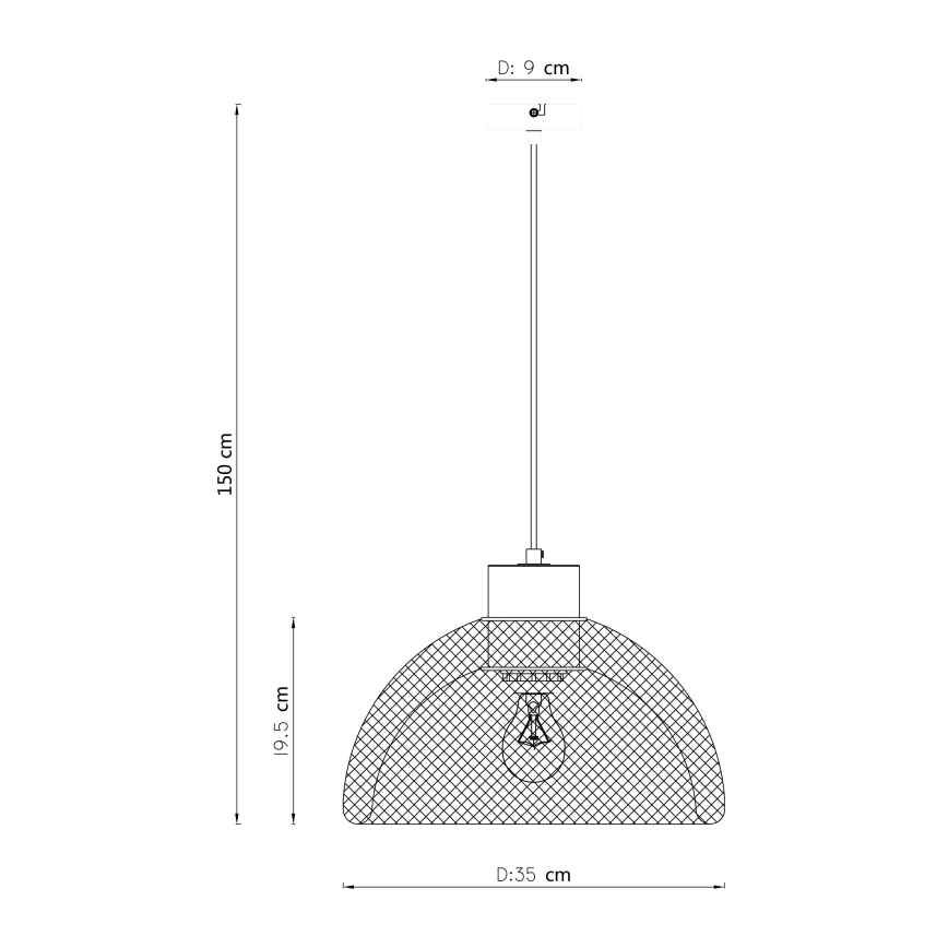 Globo - Chandelier on a string 1xE27/60W/230V