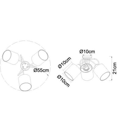 Globo - Surface-mounted chandelier 3xE14/25W/230V