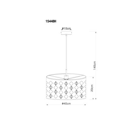 Globo - Chandelier on a string 1xE27/60W/230V