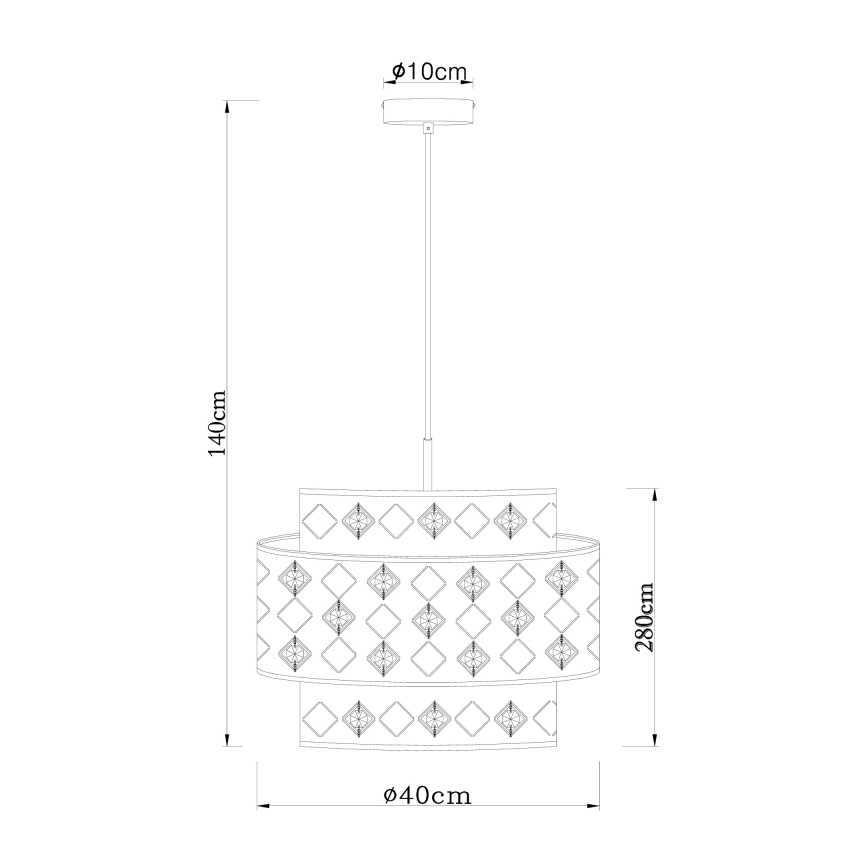 Globo 15448H1 - Chandelier on a string ABBEY 1xE27/60W/230V