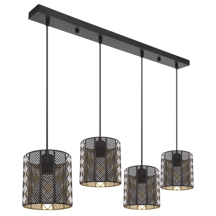 Globo - Chandelier on a string 4xE27/60W/230V gold/black