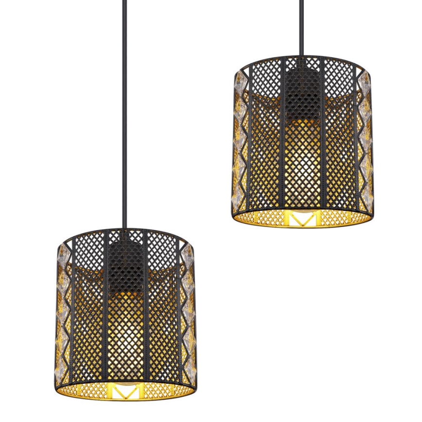 Globo - Chandelier on a string 4xE27/60W/230V gold/black