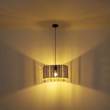Globo - Chandelier on a string 1xE27/60W/230V gold/black