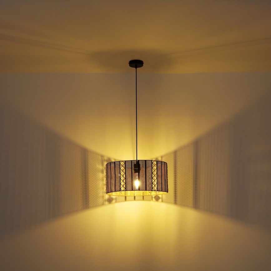 Globo - Chandelier on a string 1xE27/60W/230V gold/black