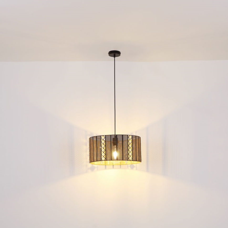 Globo - Chandelier on a string 1xE27/60W/230V gold/black