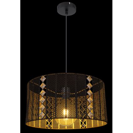 Globo - Chandelier on a string 1xE27/60W/230V gold/black