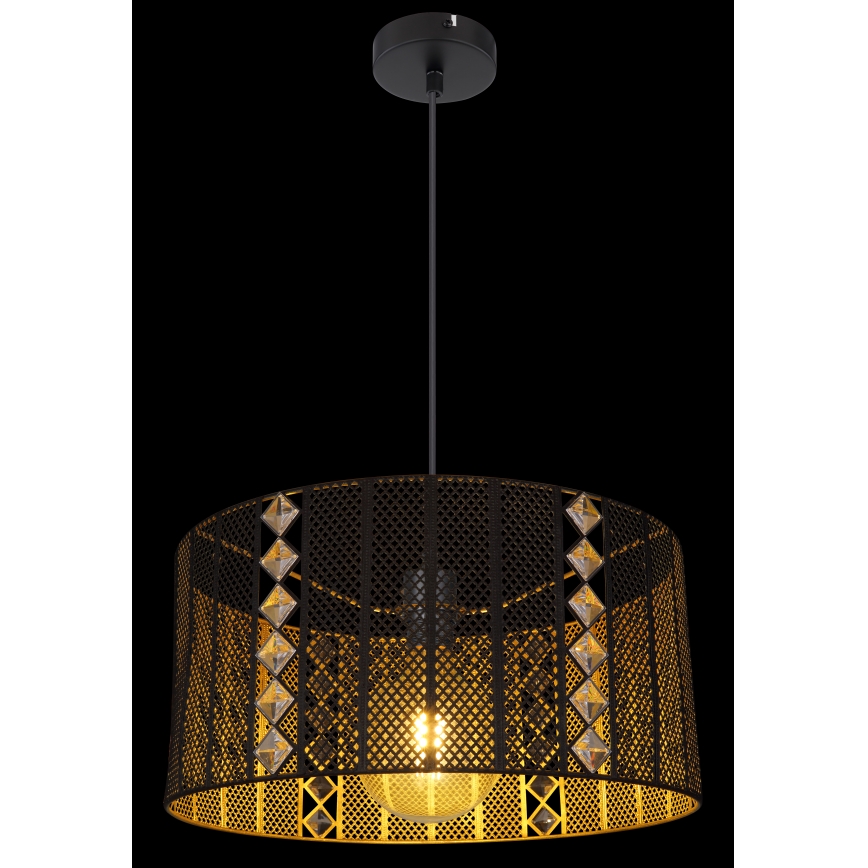 Globo - Chandelier on a string 1xE27/60W/230V gold/black