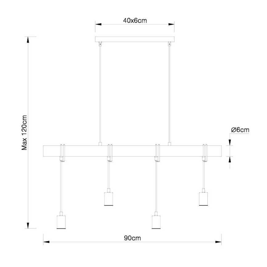 Globo 15459-4H - Chandelier on a string LEO 4xE27/60W/230V