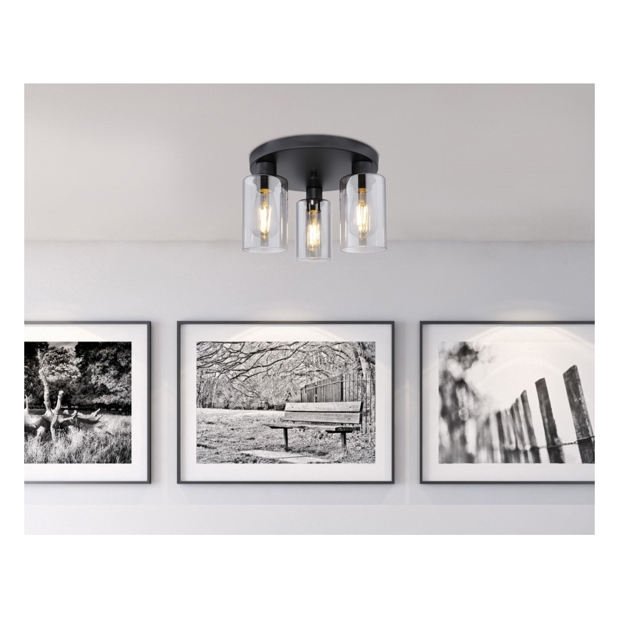 Globo - Ceiling light 3xE27/60W/230V black