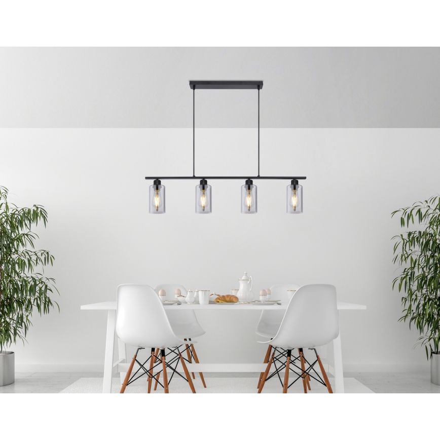 Globo - Chandelier on a string 4xE27/60W/230V black