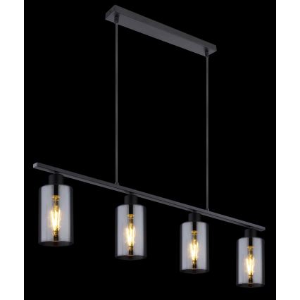 Globo - Chandelier on a string 4xE27/60W/230V black