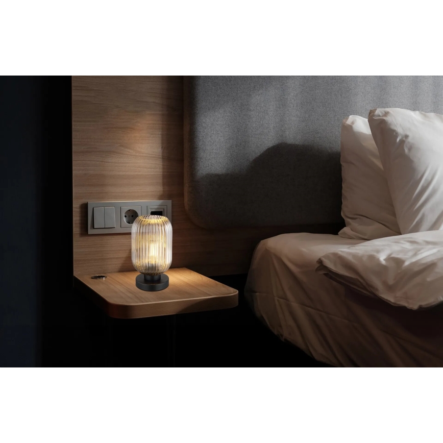 Globo - Table lamp 1xE27/40W/230V grey