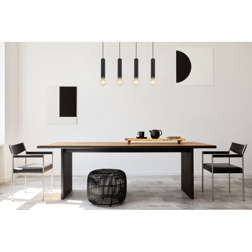 Globo - Chandelier on a string 4xE27/60W/230V black wood
