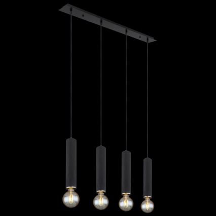Globo - Chandelier on a string 4xE27/60W/230V black wood