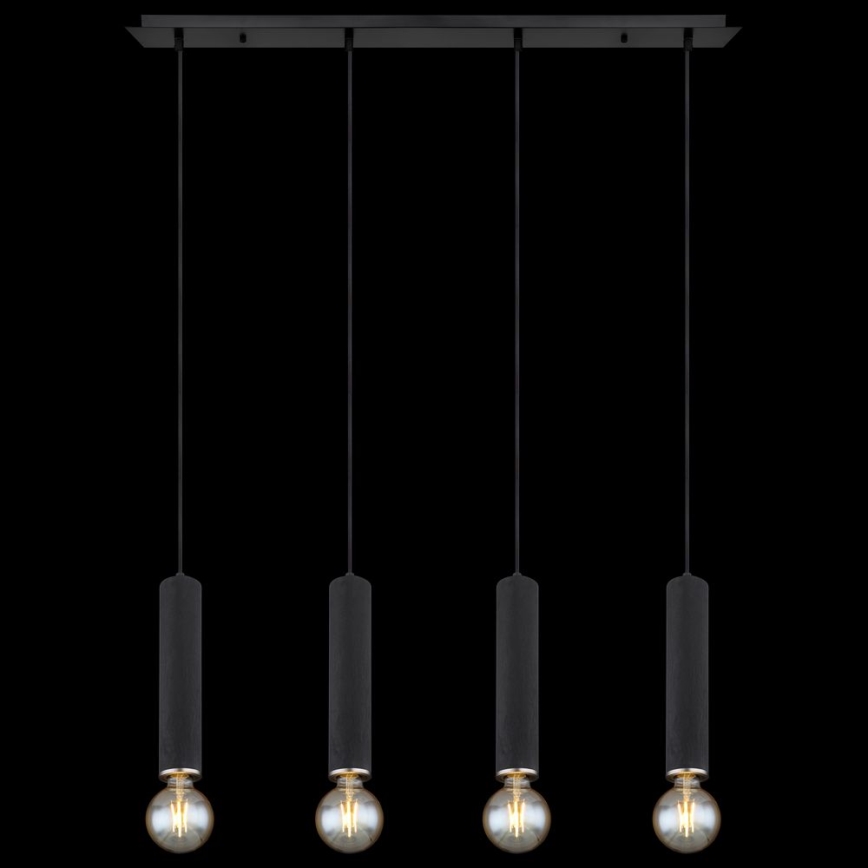 Globo - Chandelier on a string 4xE27/60W/230V black wood