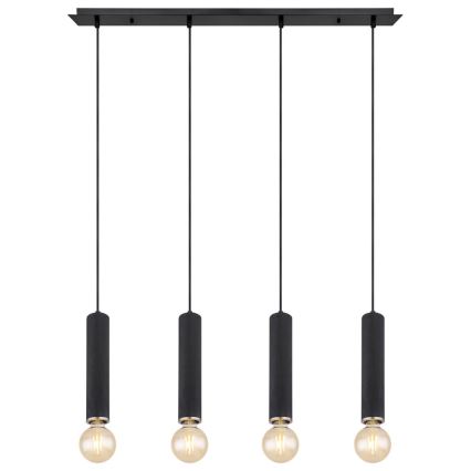 Globo - Chandelier on a string 4xE27/60W/230V black wood
