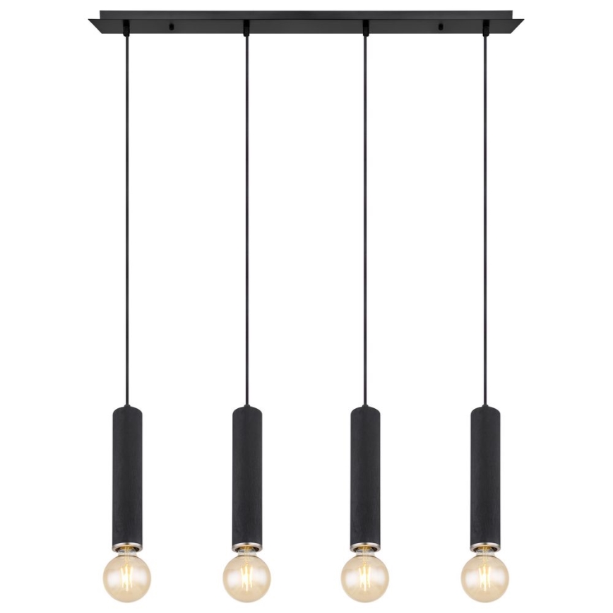 Globo - Chandelier on a string 4xE27/60W/230V black wood