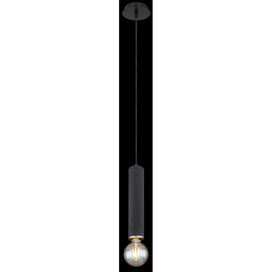 Globo - Chandelier on a string 1xE27/60W/230V black wood