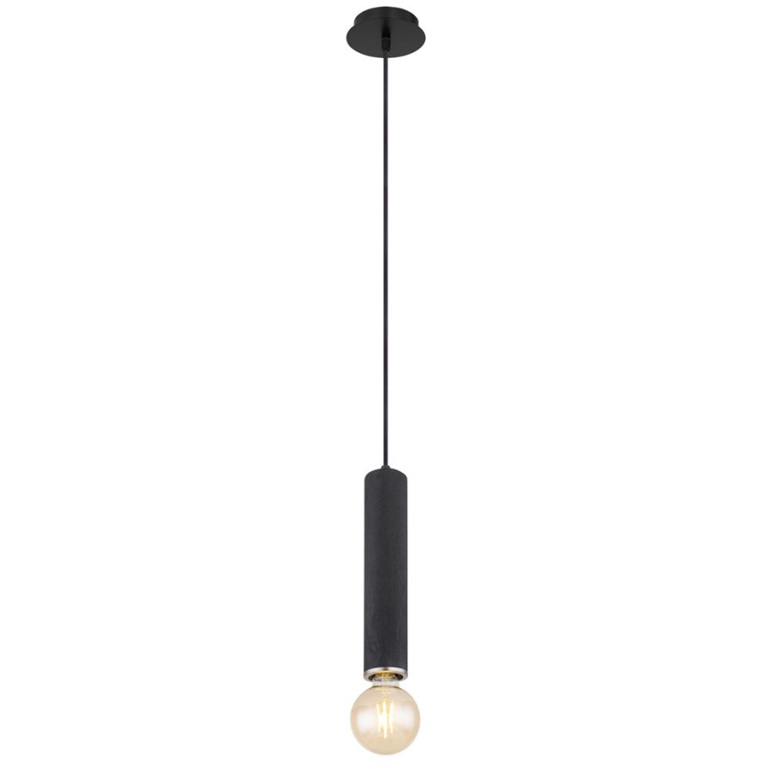Globo - Chandelier on a string 1xE27/60W/230V black wood