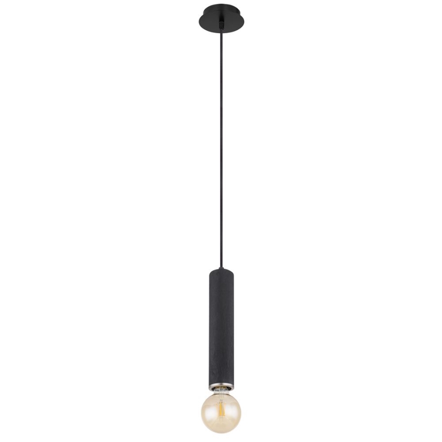 Globo - Chandelier on a string 1xE27/60W/230V black wood