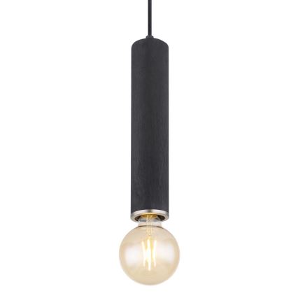 Globo - Chandelier on a string 1xE27/60W/230V black wood