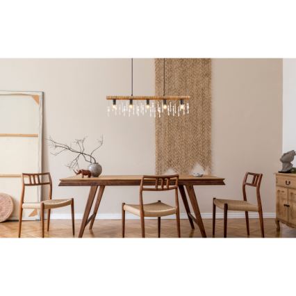 Globo 15532-5H - KIRA Cable-Suspended Pendant Light, 5xE14/40W/230V, Black/Brown