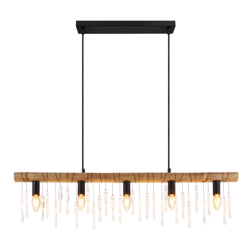 Globo 15532-5H - KIRA Cable-Suspended Pendant Light, 5xE14/40W/230V, Black/Brown