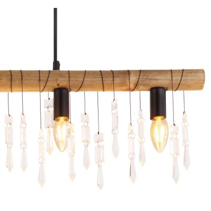 Globo 15532-5H - KIRA Cable-Suspended Pendant Light, 5xE14/40W/230V, Black/Brown