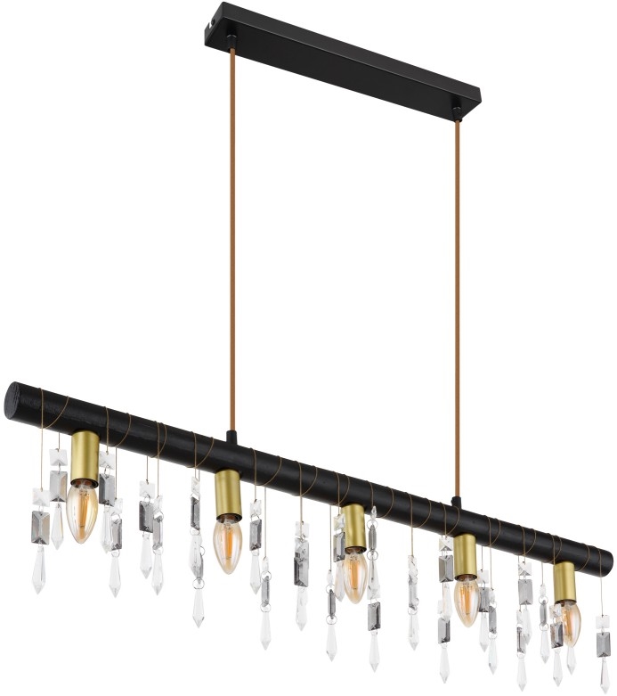 Globo 15532-5HB - KIRA Cable Pendant Light 5xE14/40W/230V Black