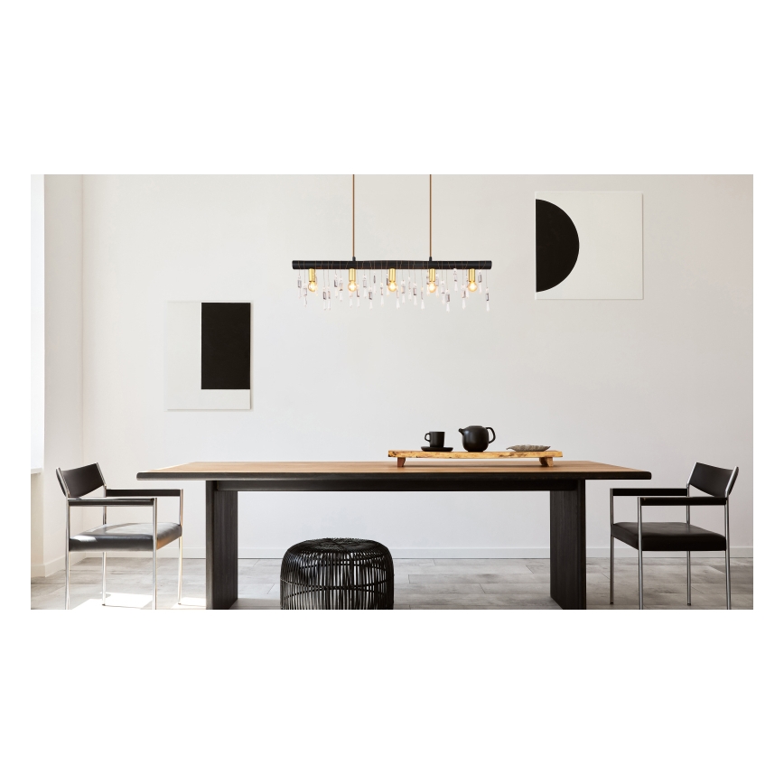 Globo 15532-5HB - KIRA Cable Pendant Light 5xE14/40W/230V Black