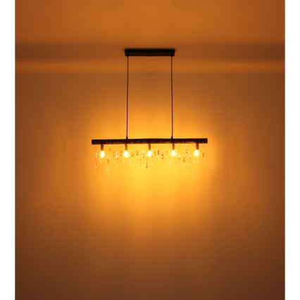 Globo 15532-5HB - KIRA Cable Pendant Light 5xE14/40W/230V Black