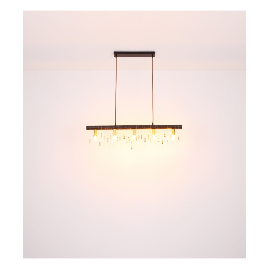 Globo 15532-5HB - KIRA Cable Pendant Light 5xE14/40W/230V Black