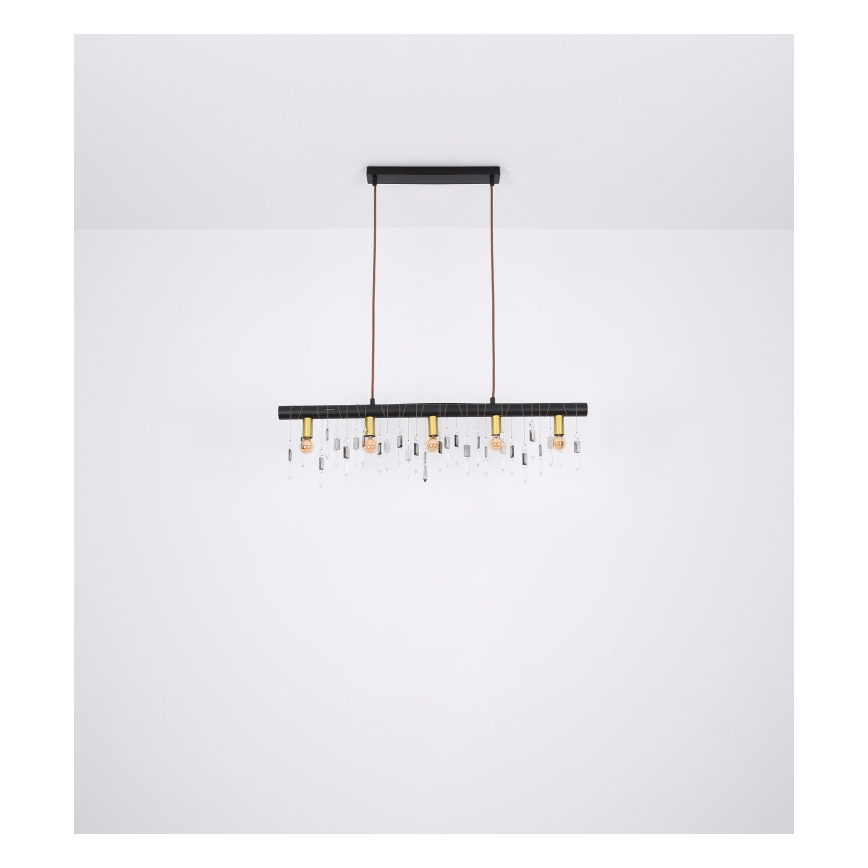 Globo 15532-5HB - KIRA Cable Pendant Light 5xE14/40W/230V Black