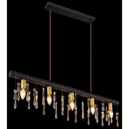 Globo 15532-5HB - KIRA Cable Pendant Light 5xE14/40W/230V Black