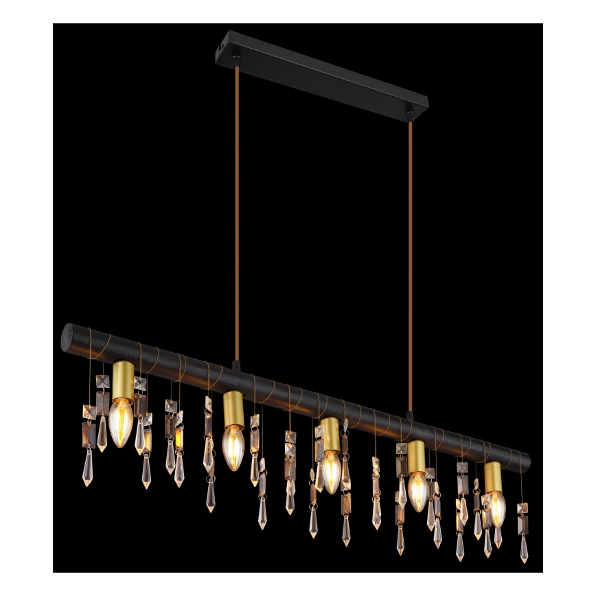 Globo 15532-5HB - KIRA Cable Pendant Light 5xE14/40W/230V Black