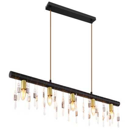 Globo 15532-5HB - KIRA Cable Pendant Light 5xE14/40W/230V Black