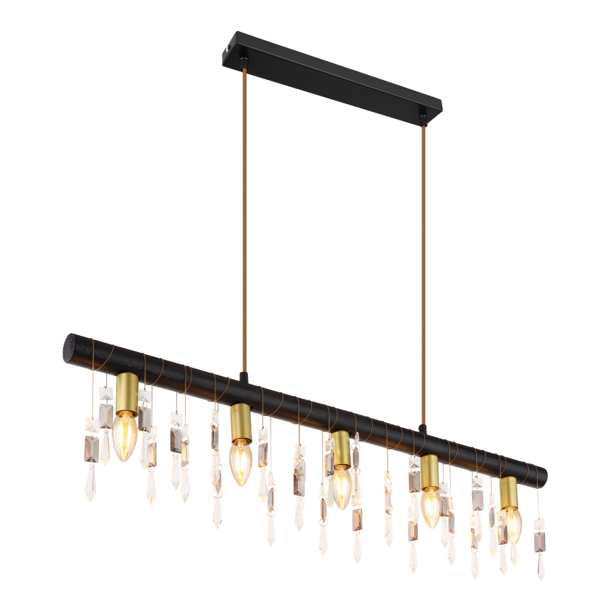 Globo 15532-5HB - KIRA Cable Pendant Light 5xE14/40W/230V Black