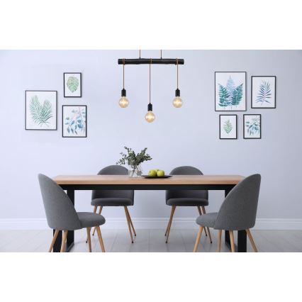 Globo - Chandelier on a string 3xE27/60W/230V
