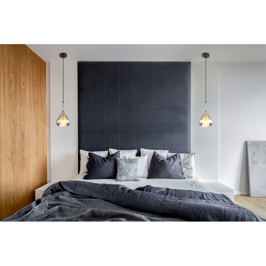 Globo - Chandelier on a string 1xE27/60W/230V d. 20 cm black