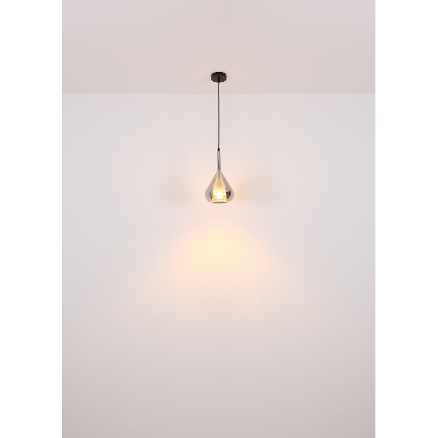 Globo - Chandelier on a string 1xE27/60W/230V d. 20 cm black