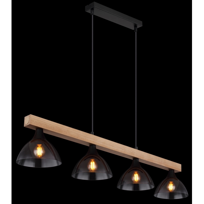 Globo - Chandelier on a string 4xE14/15W/230V pine