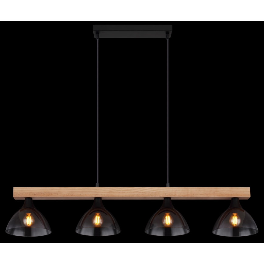 Globo - Chandelier on a string 4xE14/15W/230V pine