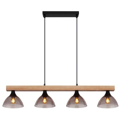 Globo - Chandelier on a string 4xE14/15W/230V pine