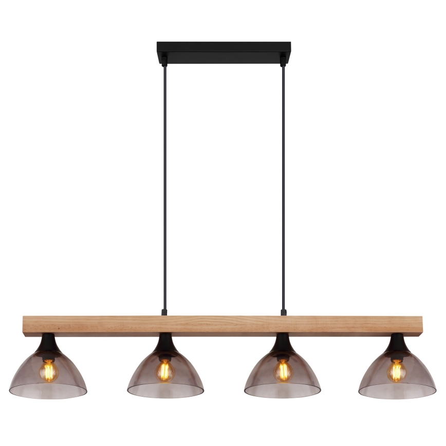 Globo - Chandelier on a string 4xE14/15W/230V pine