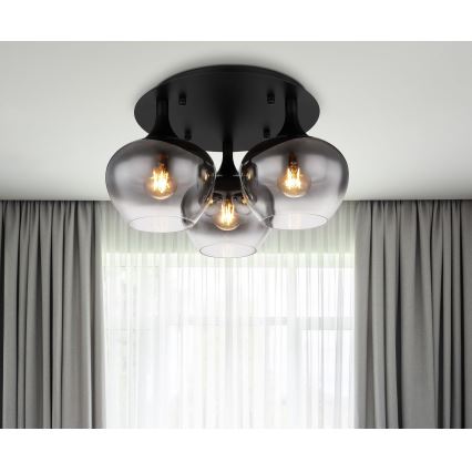 Globo - Surface-mounted chandelier 3xE27/40W/230V d. 45 cm black
