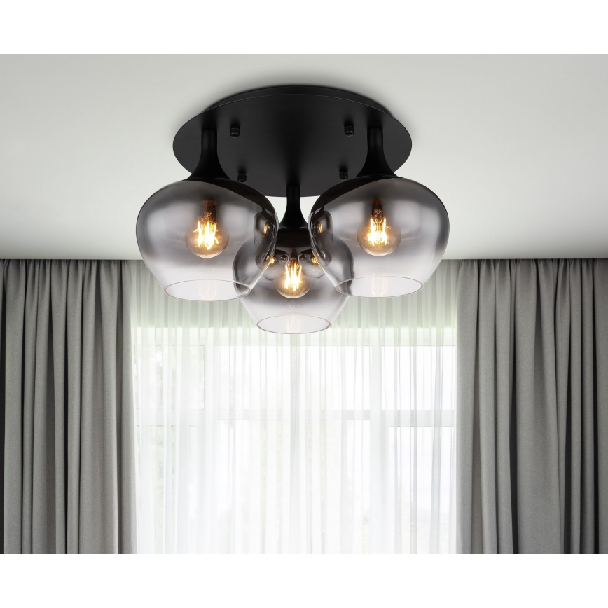 Globo - Surface-mounted chandelier 3xE27/40W/230V d. 45 cm black