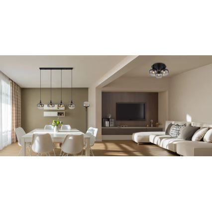 Globo - Surface-mounted chandelier 3xE27/40W/230V d. 45 cm black
